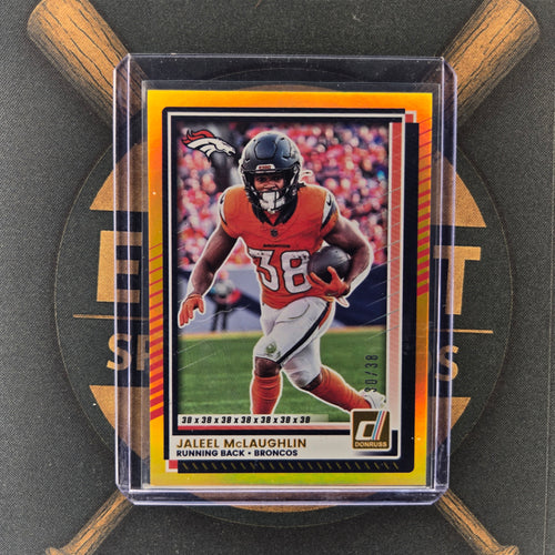 2025 Panini Donruss Jaleel McLaughlin Jersey Number | The Break Room Cards™-1