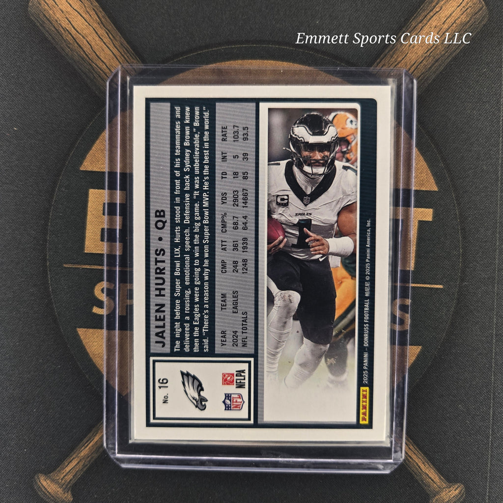 2025 Panini Donruss Jalen Hurts No Name Silver Holo | The Break Room Cards-2