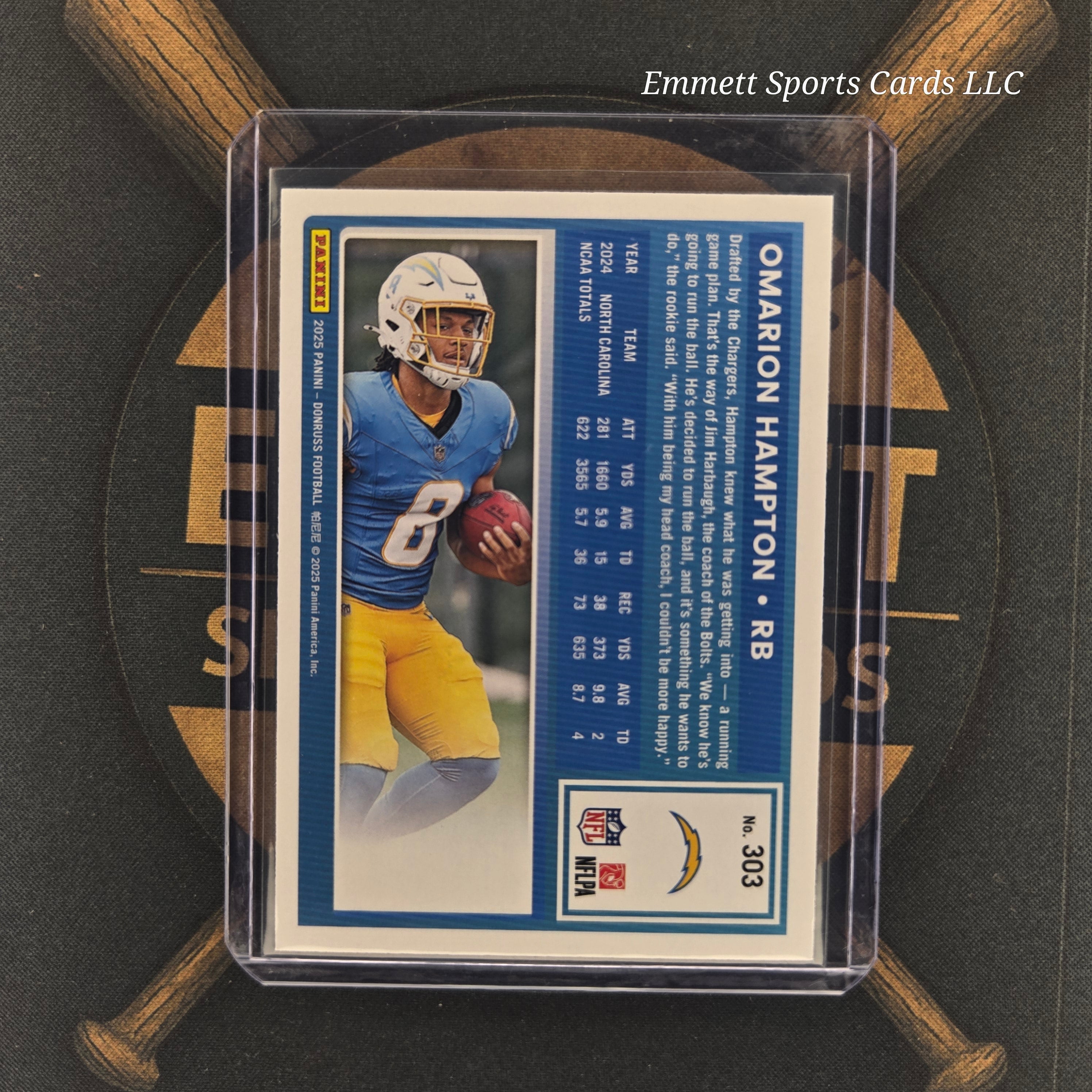 2025 Panini Donruss Omarion Hampton No Name Silver Holo | The Break Room Cards-2