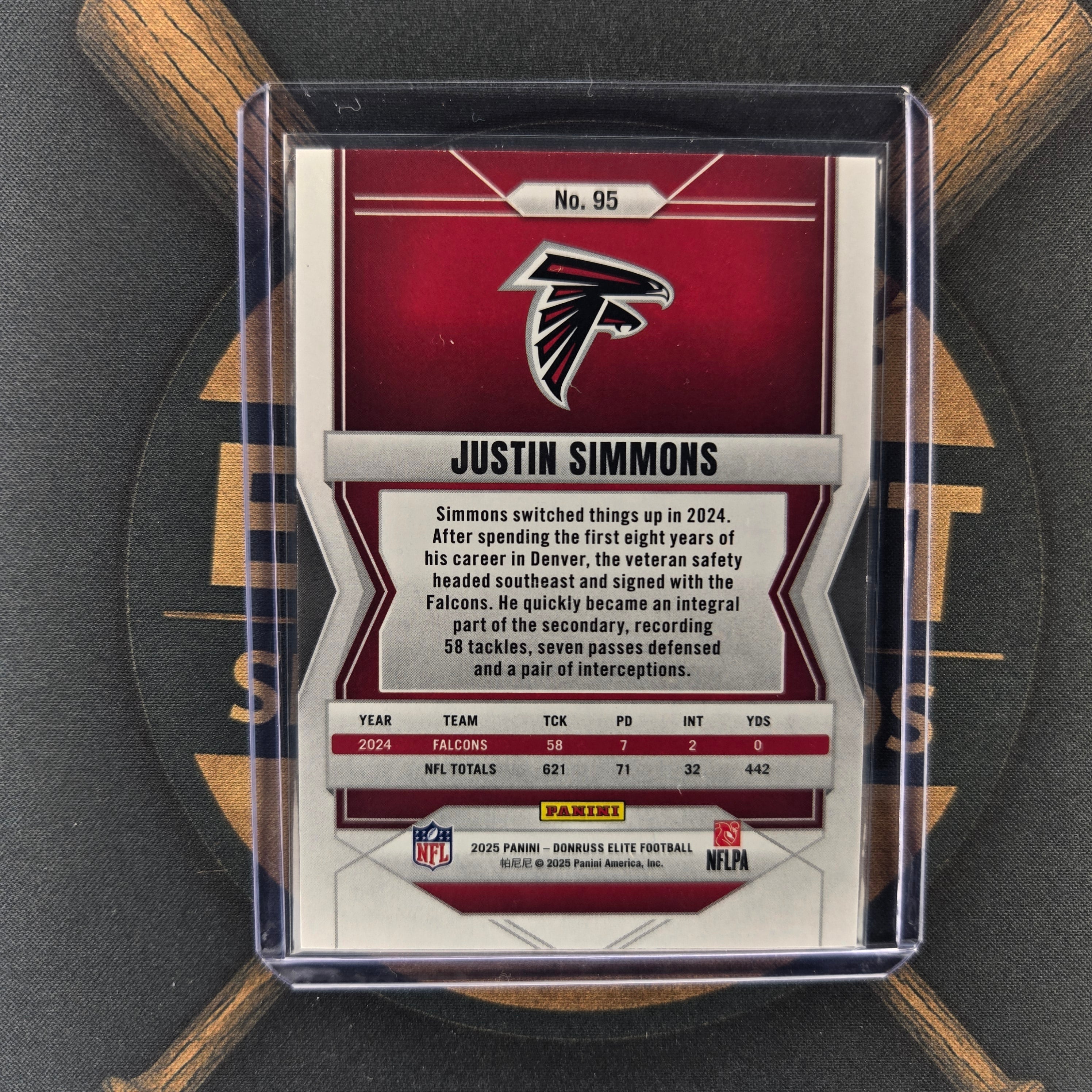 2025 Panini Elite Justin Simmons Red Aspirations | The Break Room Cards™-2