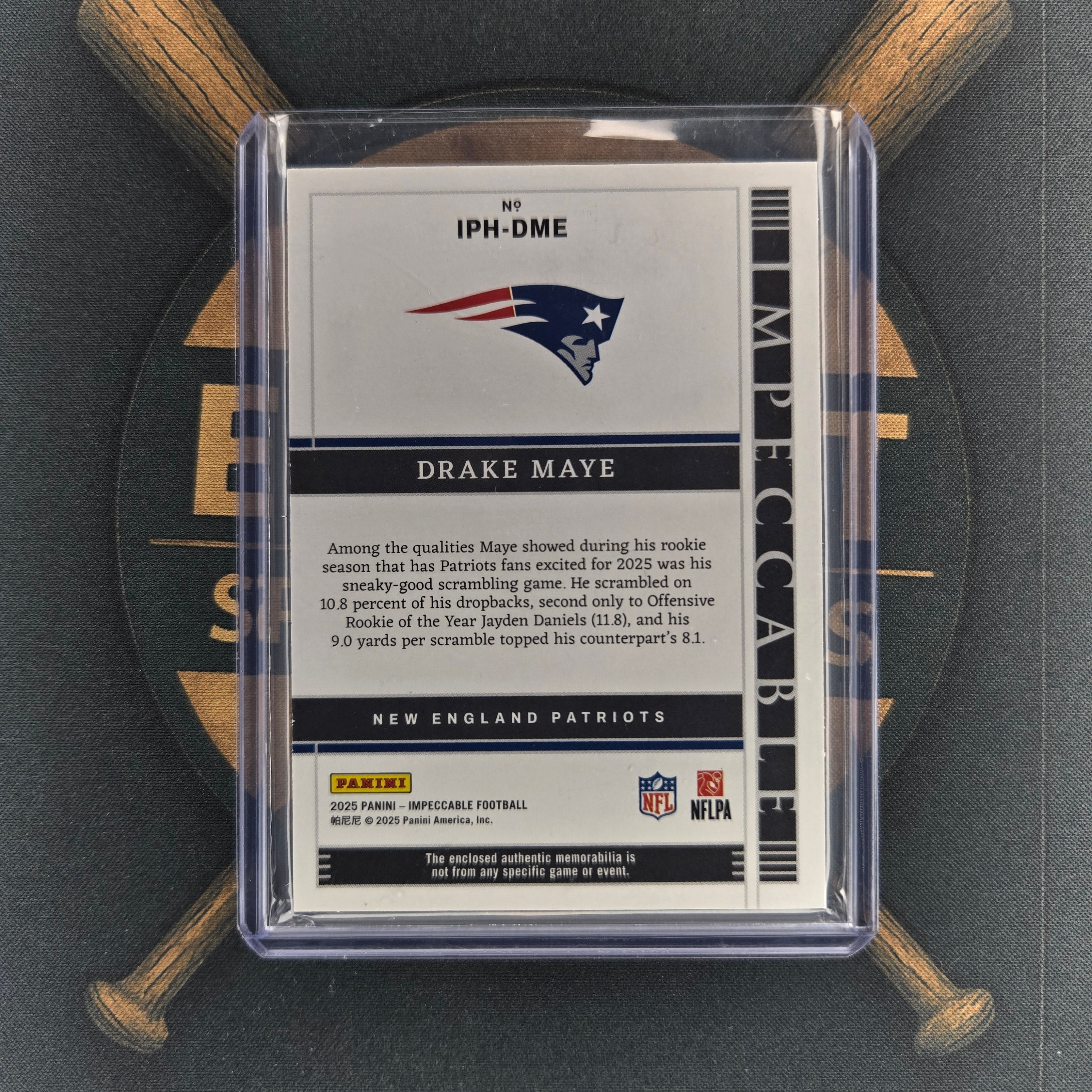 2025 Panini Impeccable Drake Maye Immense Patches