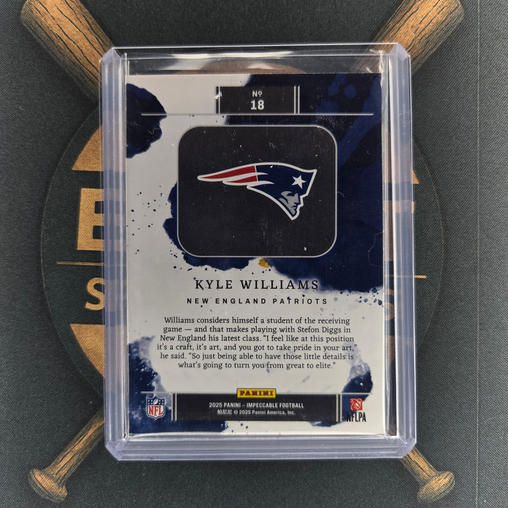 2025 Panini Impeccable Kyle Williams NFL Shield Silver Bar
