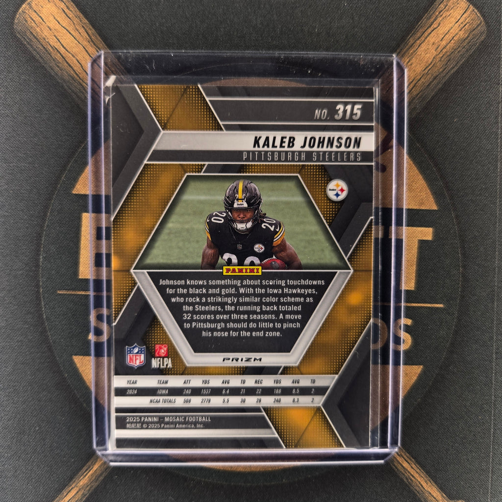 2025 Panini Mosaic Kaleb Johnson Silver | The Break Room Cards™-2