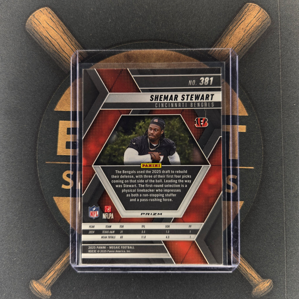 2025 Panini Mosaic Shemar Stewart Red & White Stripe