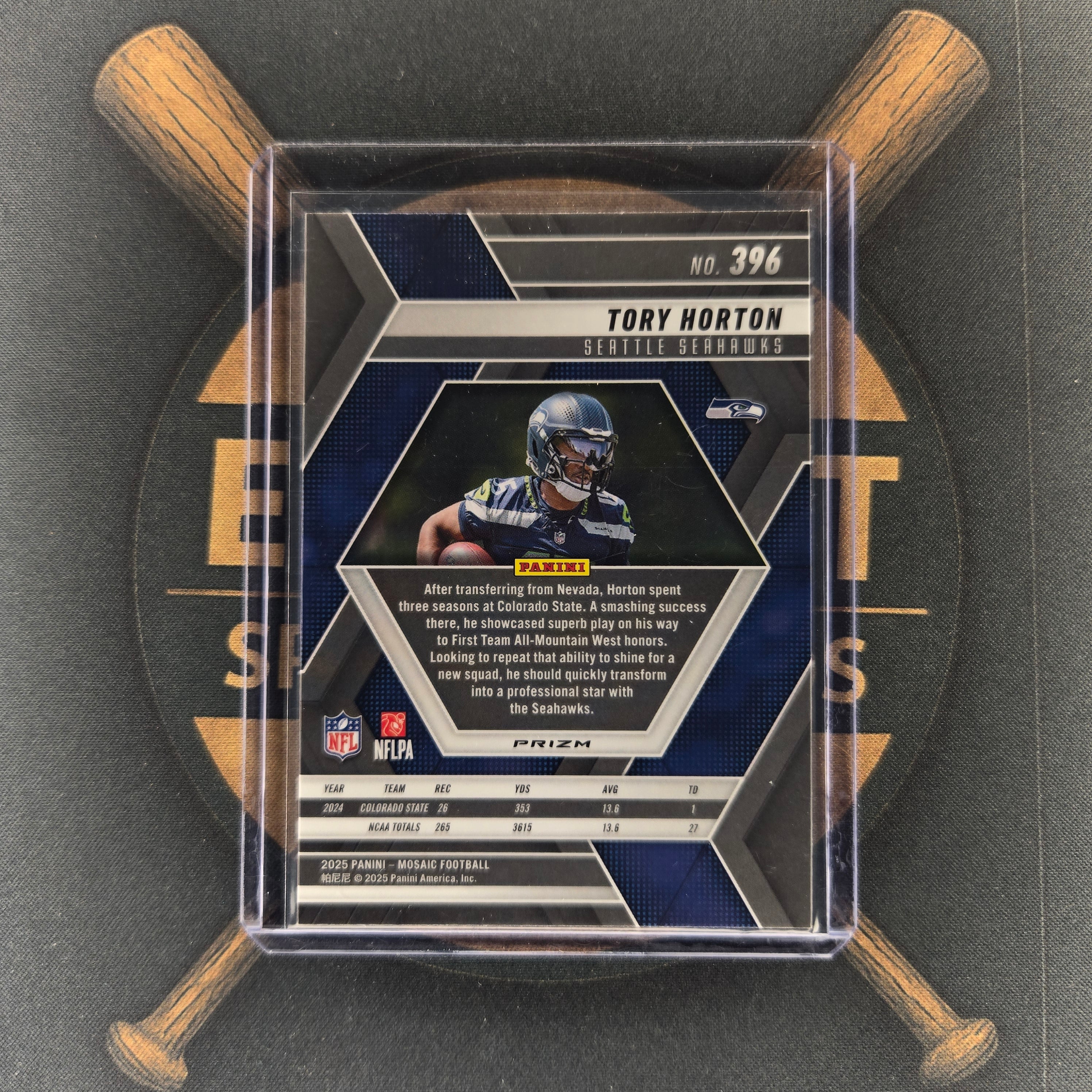 2025 Panini Mosaic Tory Horton Red & White Stripe