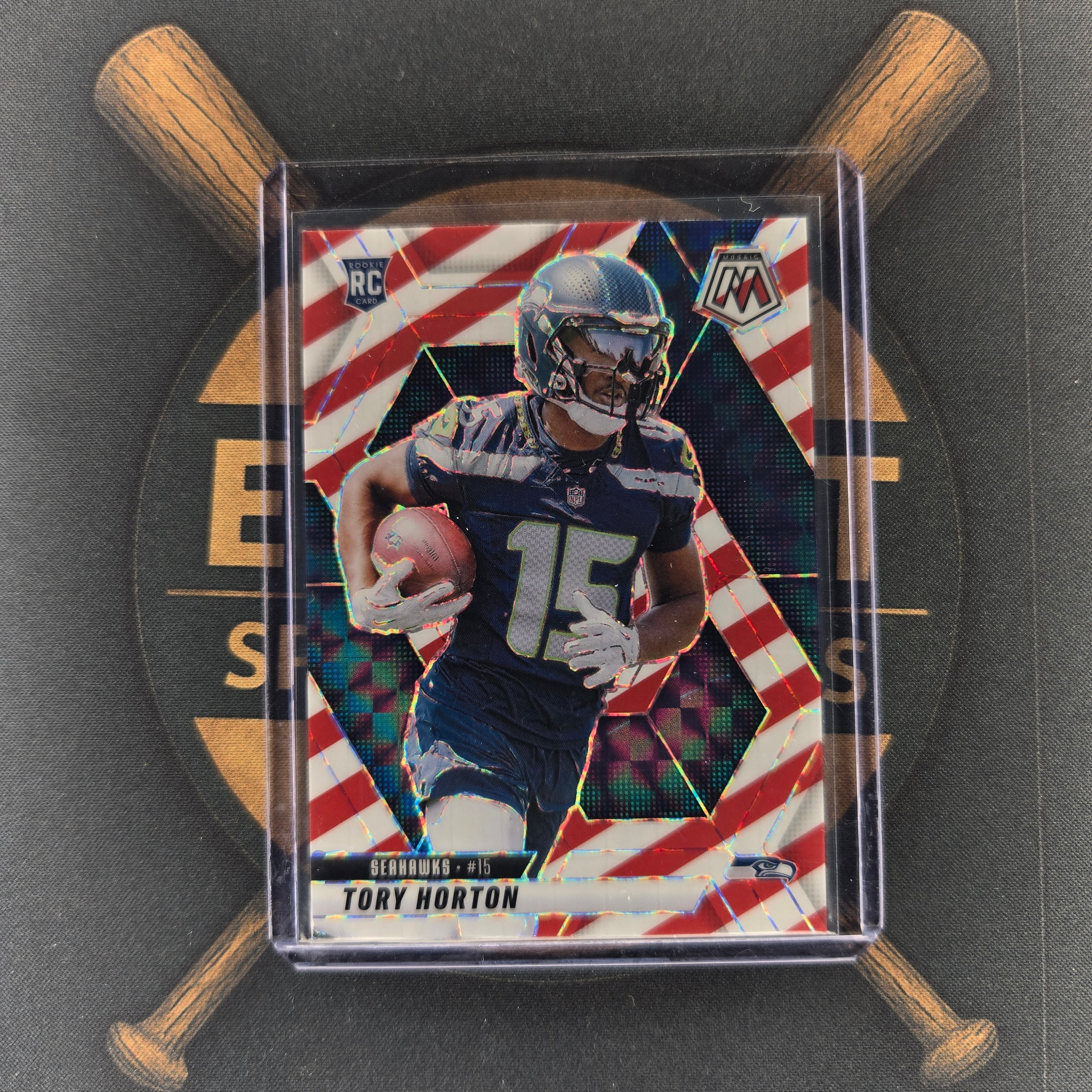 2025 Panini Mosaic Tory Horton Red & White Stripe