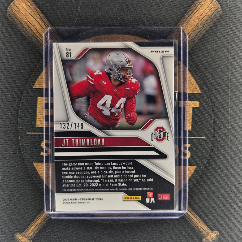 2025 Panini Prizm Draft Picks JT Tuimoloau Prizms Blue Ice  |The Break Room Cards™-2