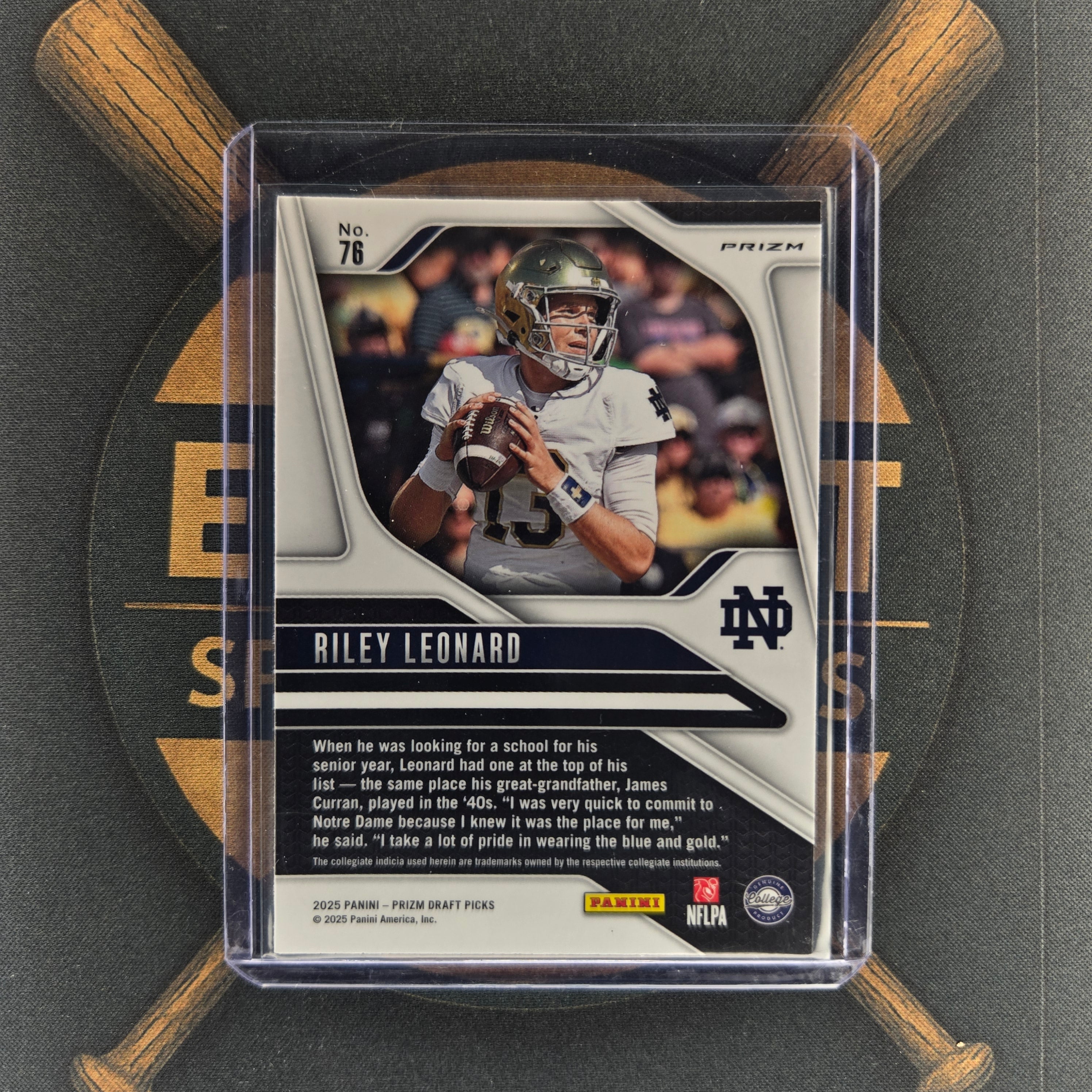 2025 Panini Prizm Draft Picks Riley Leonard Silver Prizm