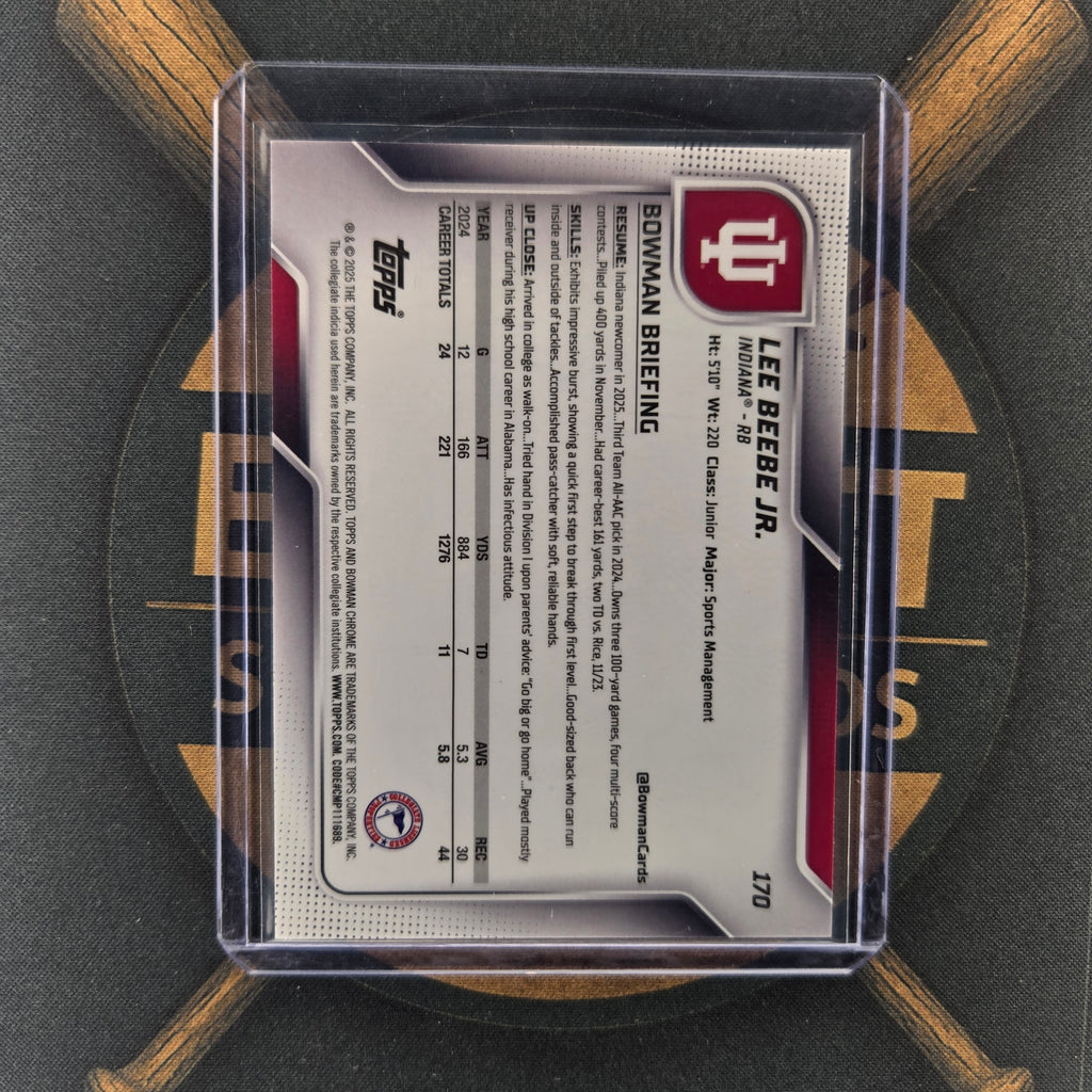 2025 Topps Bowman Chrome U Lee Beebe Jr Lime Green Refractor | The Break Room Cards™-2