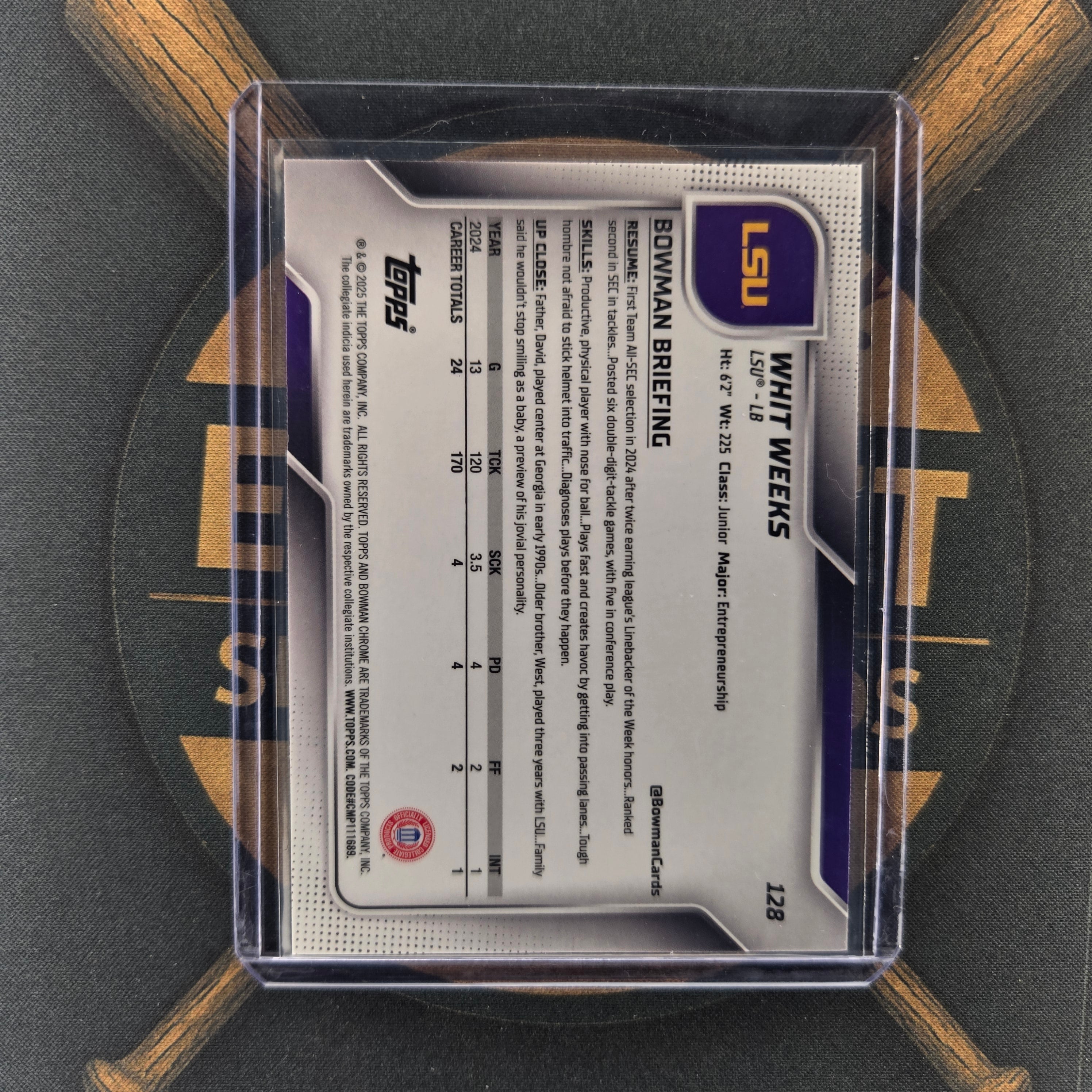 2025 Topps Bowman Chrome U Whit Weeks /325 | The Break Room Cards™-2