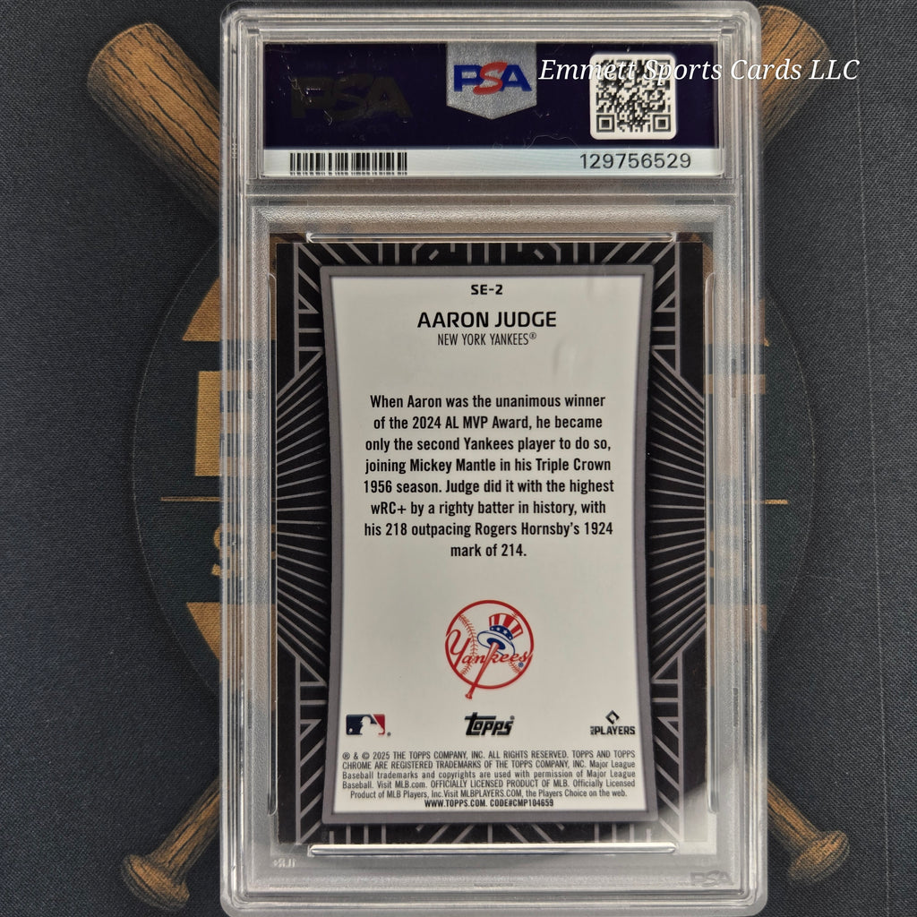 2025 Topps Chrome Aaron Judge Shadow Etch PSA 10 | The Break Room Cards™ -2