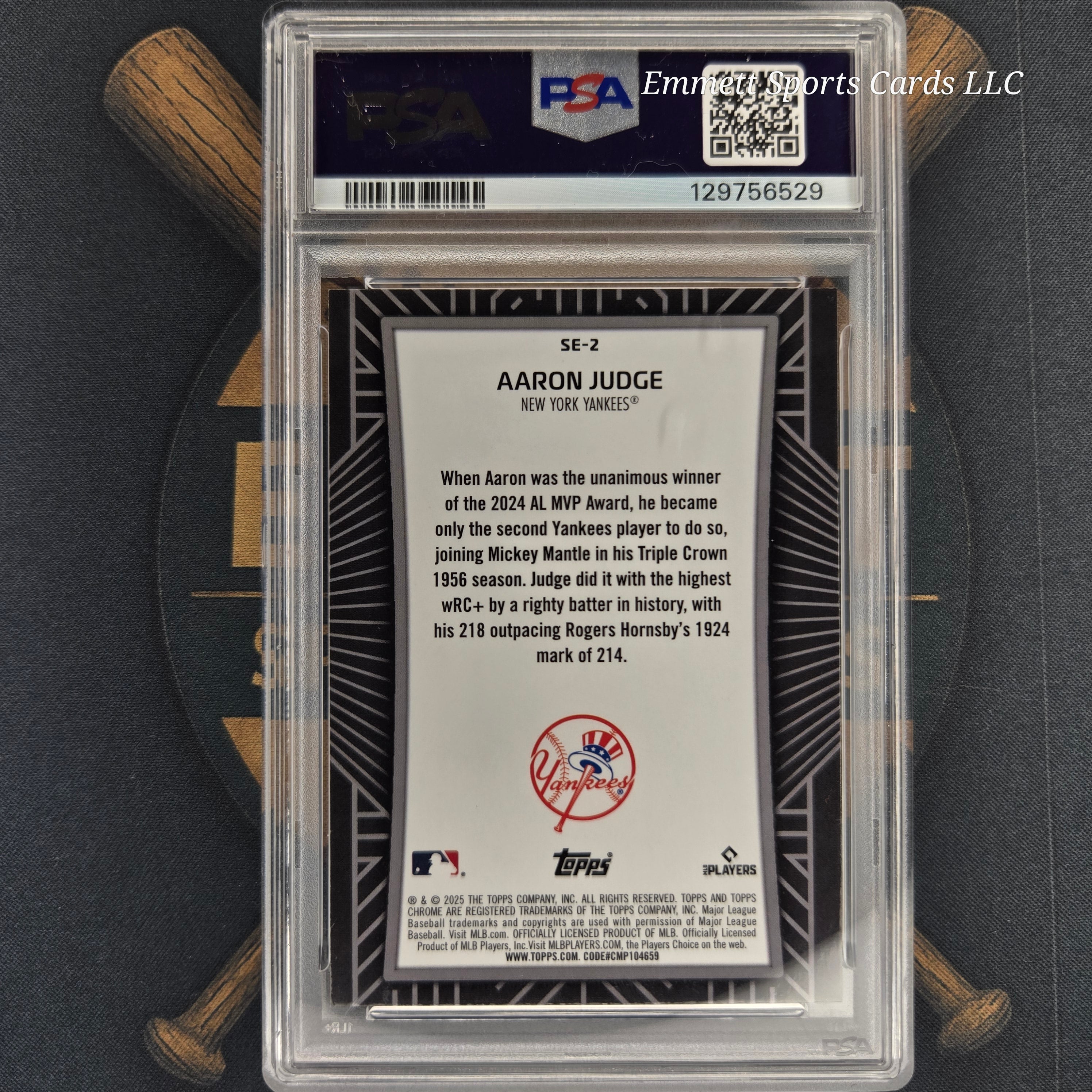 2025 Topps Chrome Aaron Judge Shadow Etch PSA 10 | The Break Room Cards™ -2