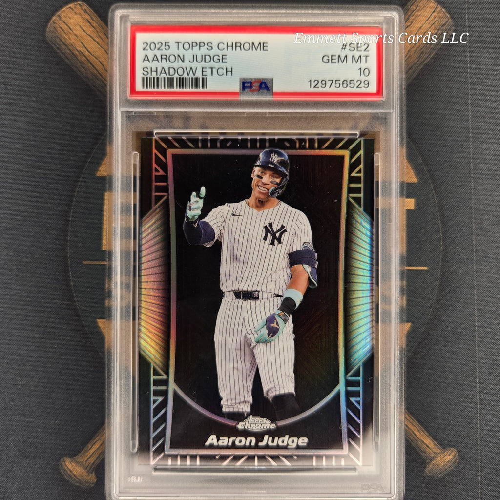 2025 Topps Chrome Aaron Judge Shadow Etch PSA 10 | The Break Room Cards™ -1