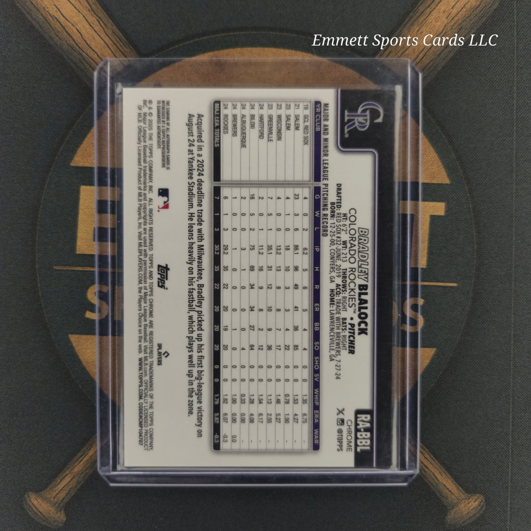 2025 Topps Chrome Bradley Blalock Base Auto | The Break Room Cards-2