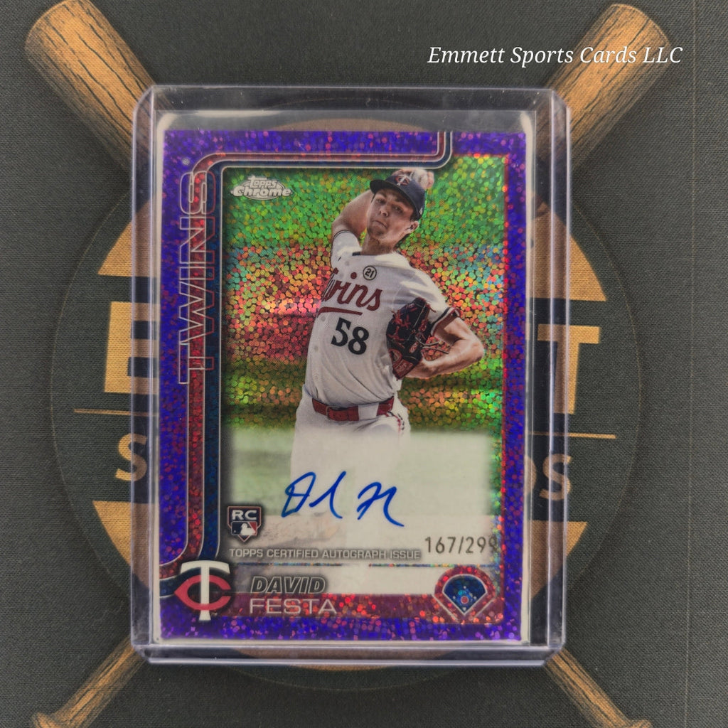 2025 Topps Chrome David Festa Purple Speckle Refractor /299 | The Break Room Cards-1