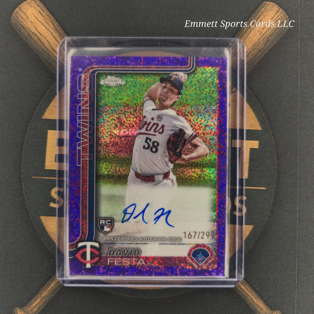 2025 Topps Chrome David Festa Purple Speckle Refractor /299 | The Break Room Cards-1