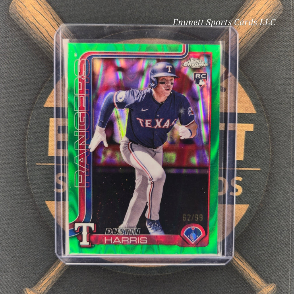 2025 Topps Chrome Dustin Harris Green Wave Refractor /99 | The Break Room Cards-1