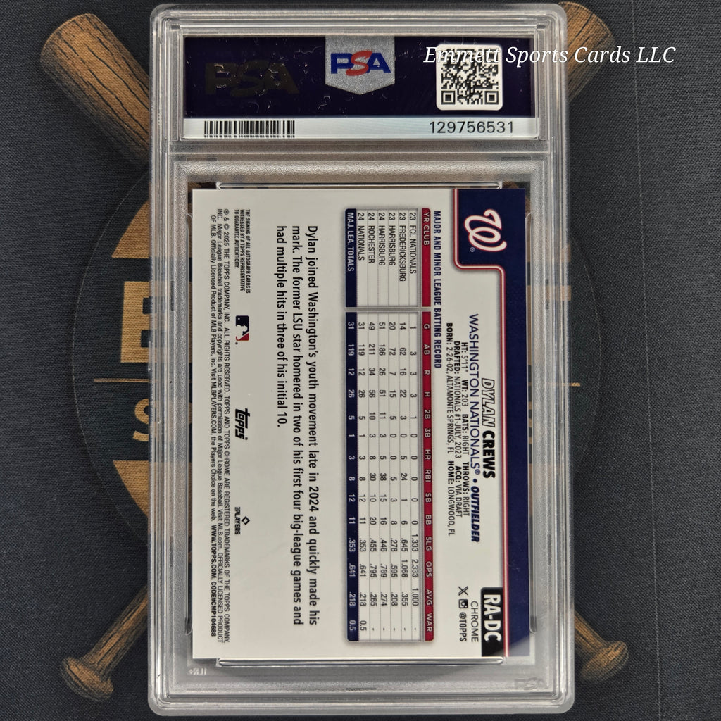 2025 Topps Chrome Dylan Crews Aqua Wave Auto /199 PSA 9 | The Break Room Cards™ -2