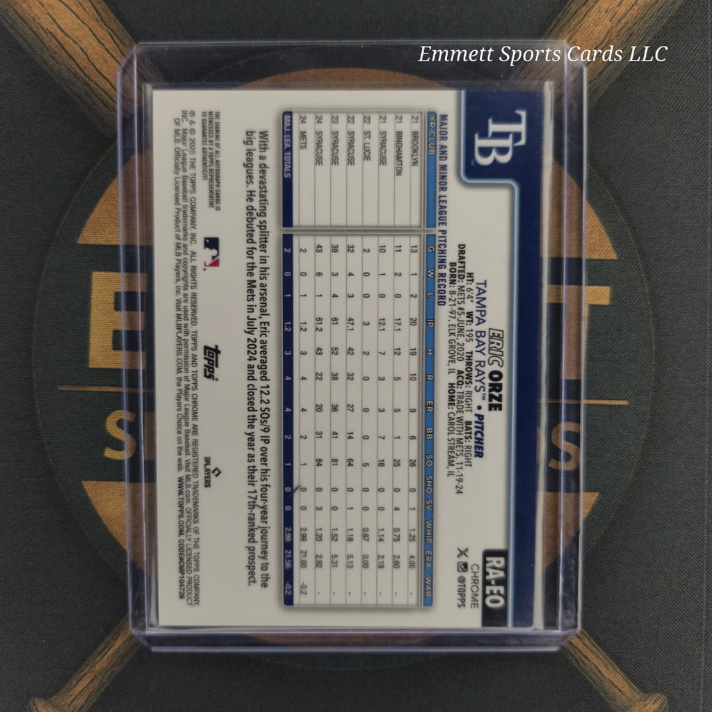 2025 Topps Chrome Eric Orze Blue Raywave Refractor /150 | The Break Room Cards-2