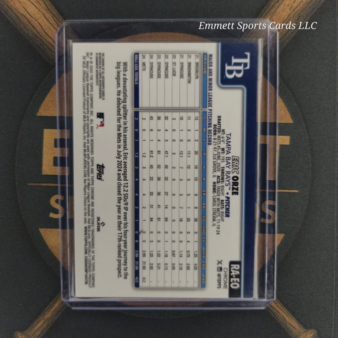 2025 Topps Chrome Eric Orze Blue Raywave Refractor /150 | The Break Room Cards-2