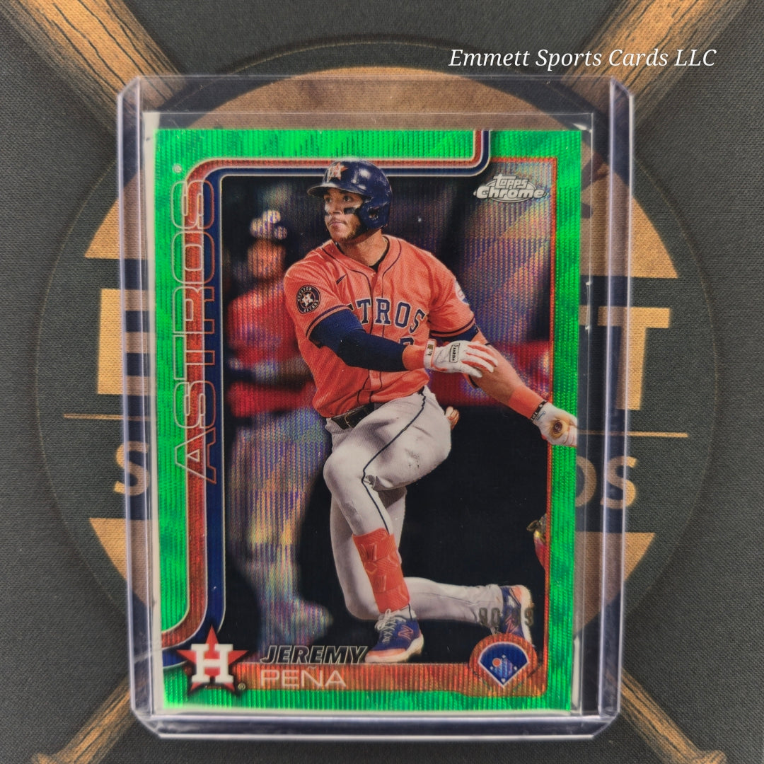 2025 Topps Chrome Jeremy Pena Green Wave Refractor /99 | The Break Room Cards-1