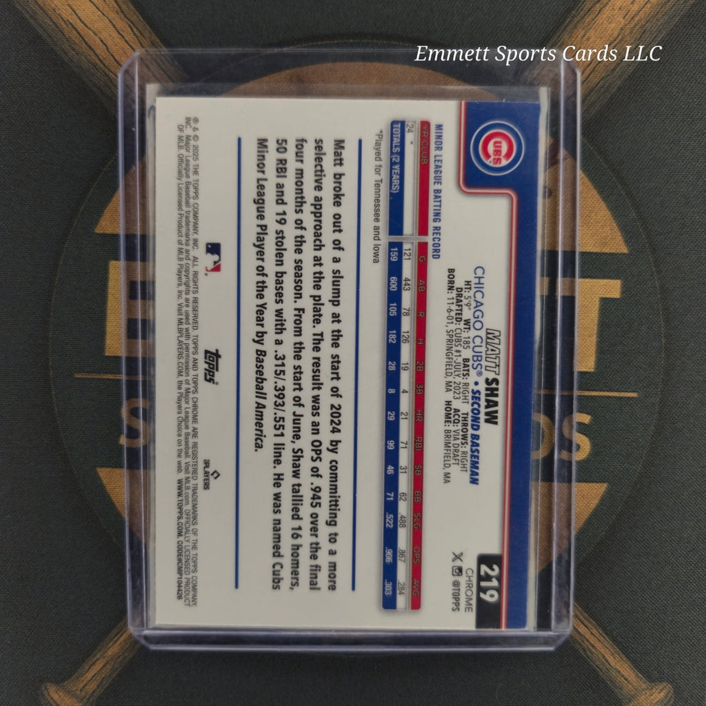 2025 Topps Chrome Matt Shaw Raywave Refractor | The Break Room Cards-2