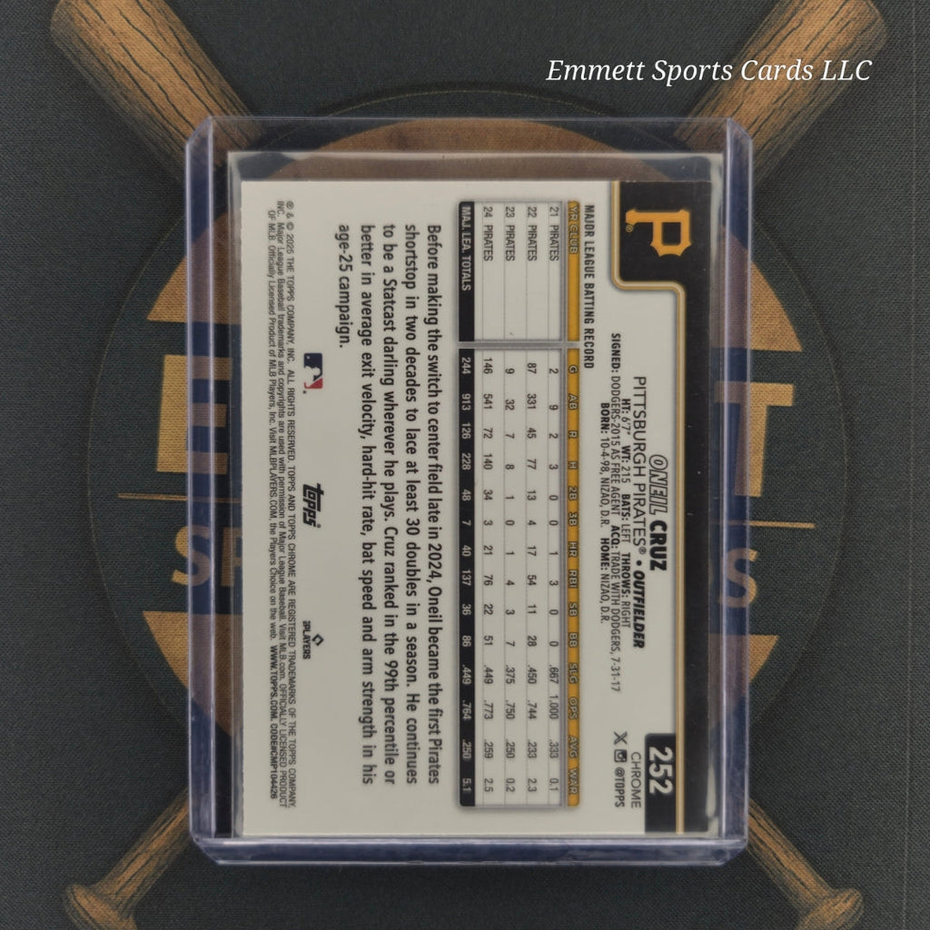 2025 Topps Chrome Oneil Cruz Aqua Refractor /199 | The Break Room Cards-2