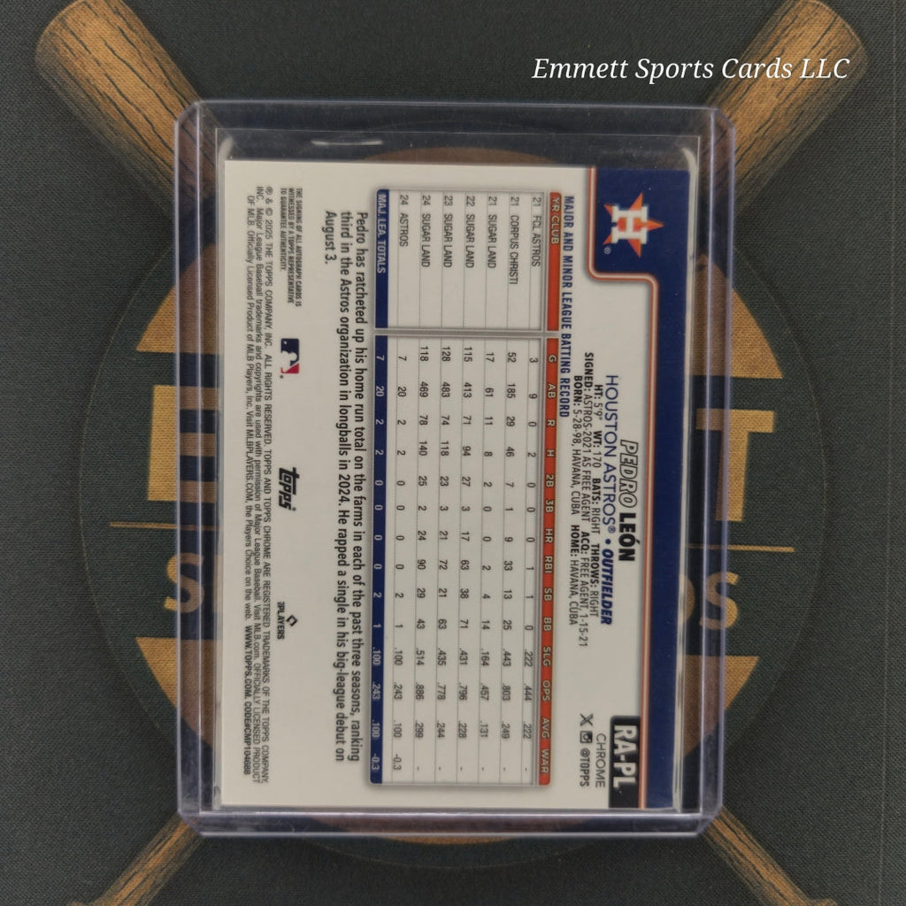 2025 Topps Chrome Pedro Leon Base Auto | The Break Room Cards-2