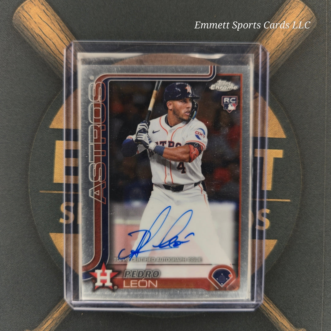 2025 Topps Chrome Pedro Leon Base Auto | The Break Room Cards-1