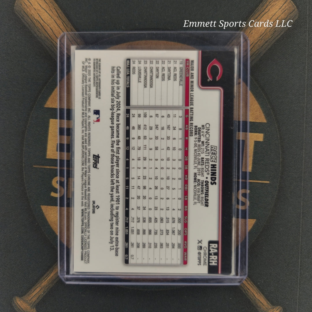 2025 Topps Chrome Rece Hinds Base Auto | The Break Room Cards-2