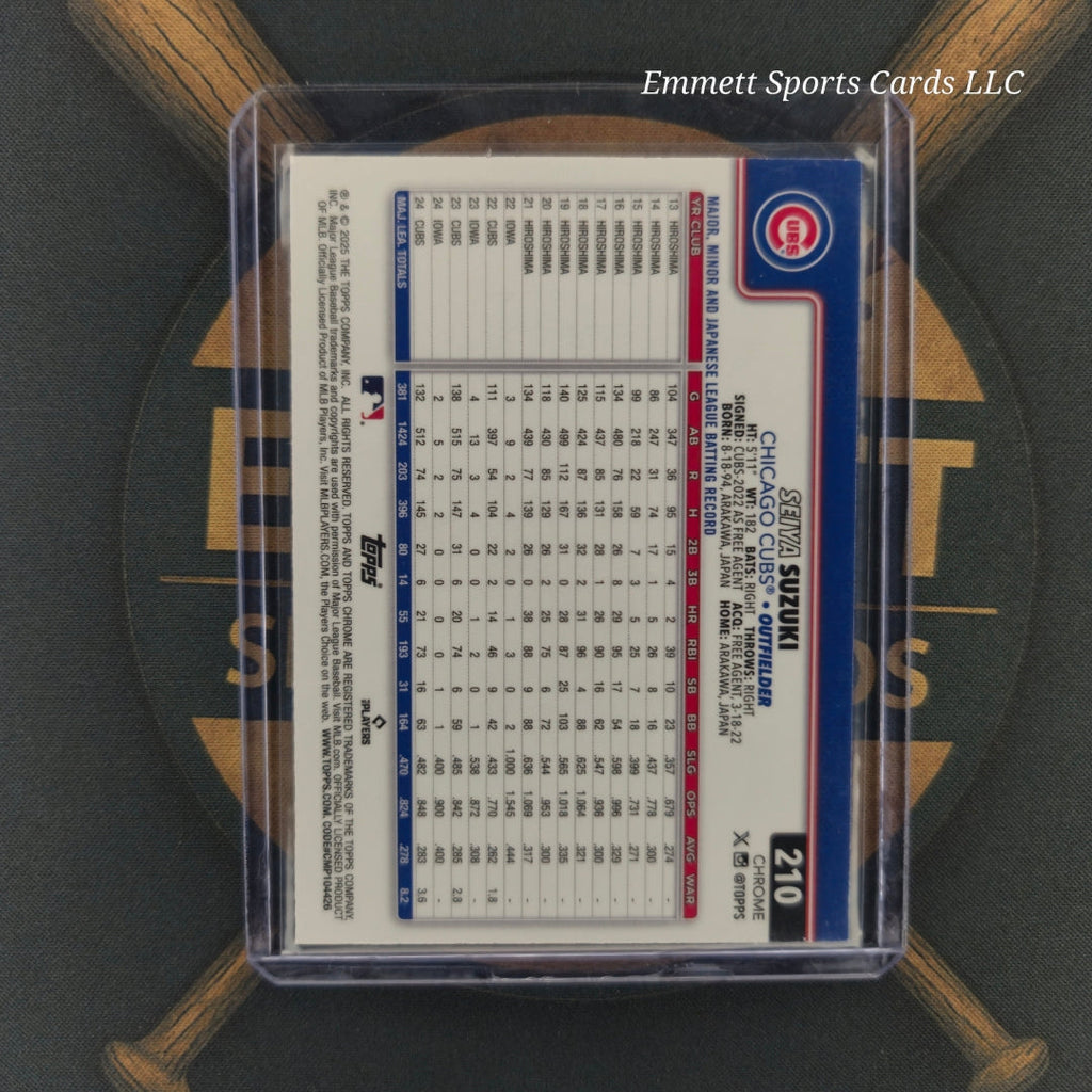 2025 Topps Chrome Seiya Suzuki Aqua Raywave Refractor /299 | The Break Room Cards-2