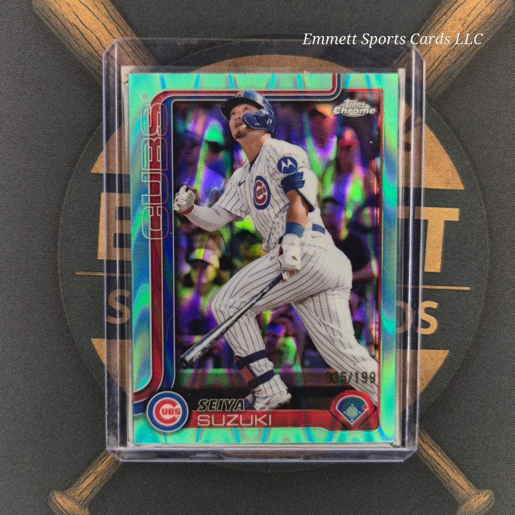 2025 Topps Chrome Seiya Suzuki Aqua Raywave Refractor /299 | The Break Room Cards-1