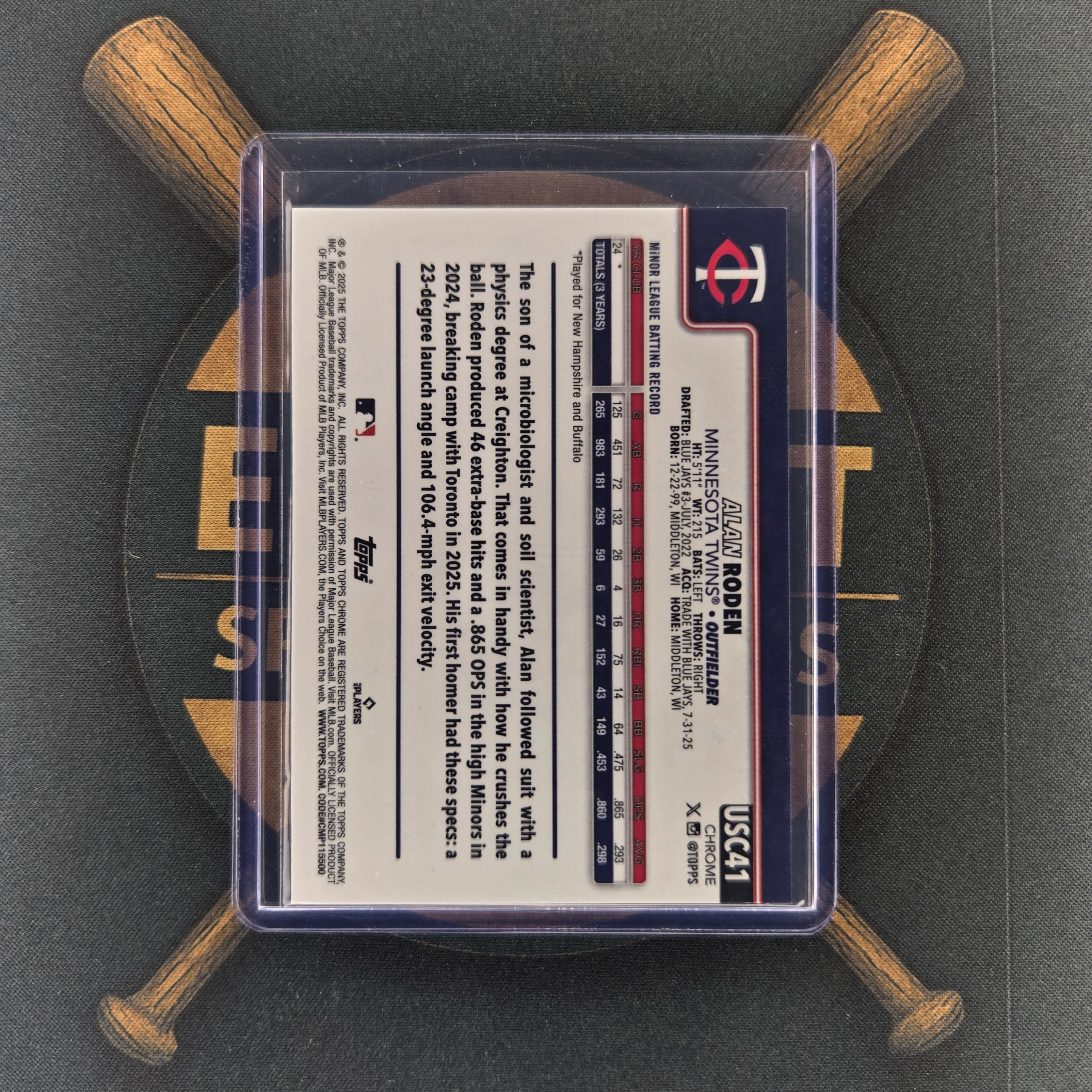 2025 Topps Chrome Update Alan Roden Purple | The Break Room Cards™-2