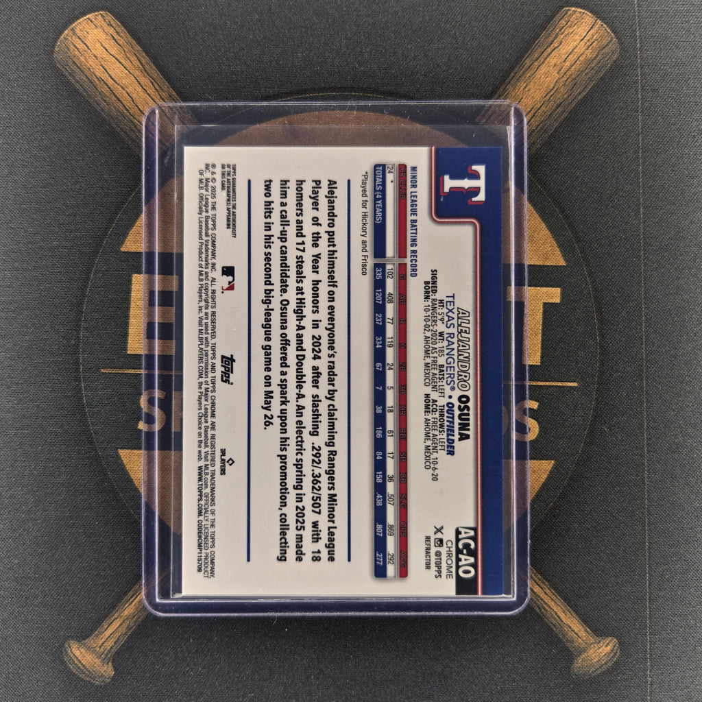 2025 Topps Chrome Update Alejandro Osuna Refractor Auto | The Break Room Cards™-2