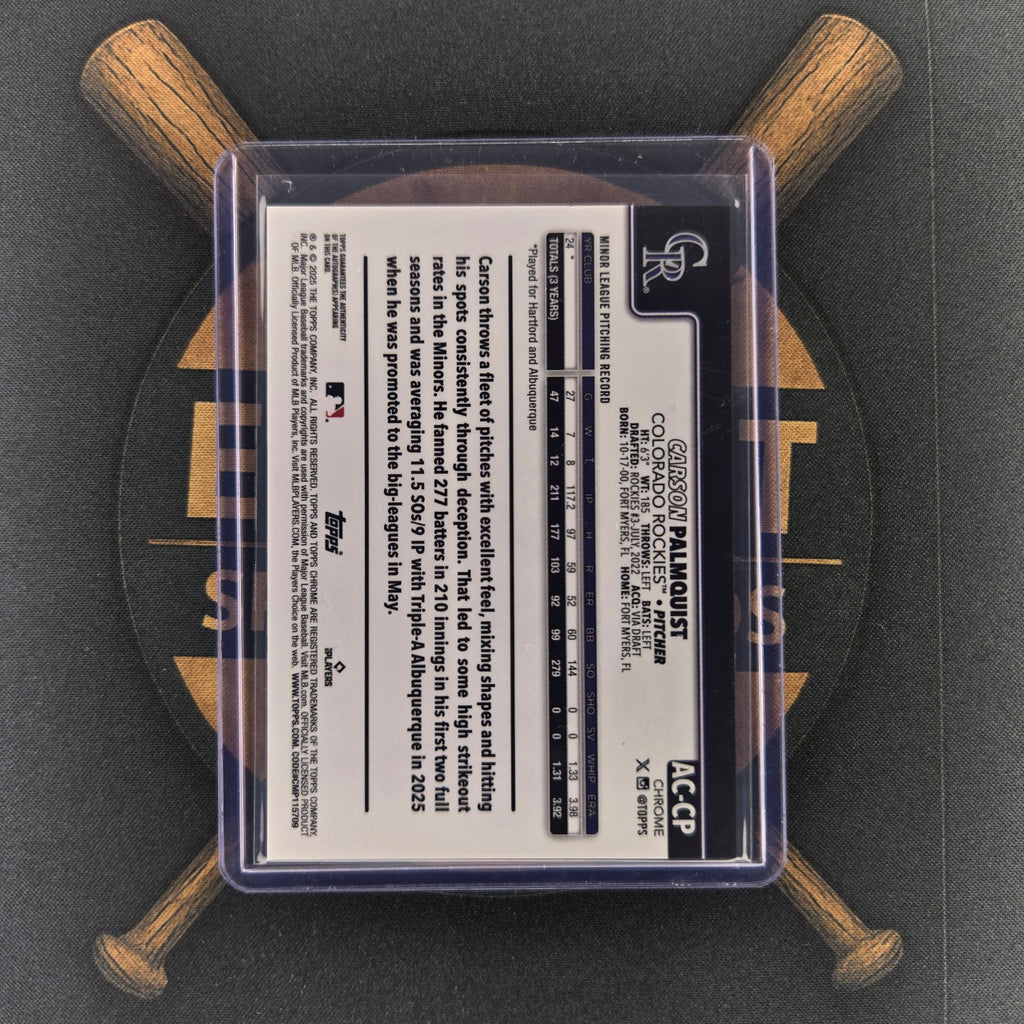 2025 Topps Chrome Update Carson Palmquist Blue Lava Auto | The Break Room Cards™-2