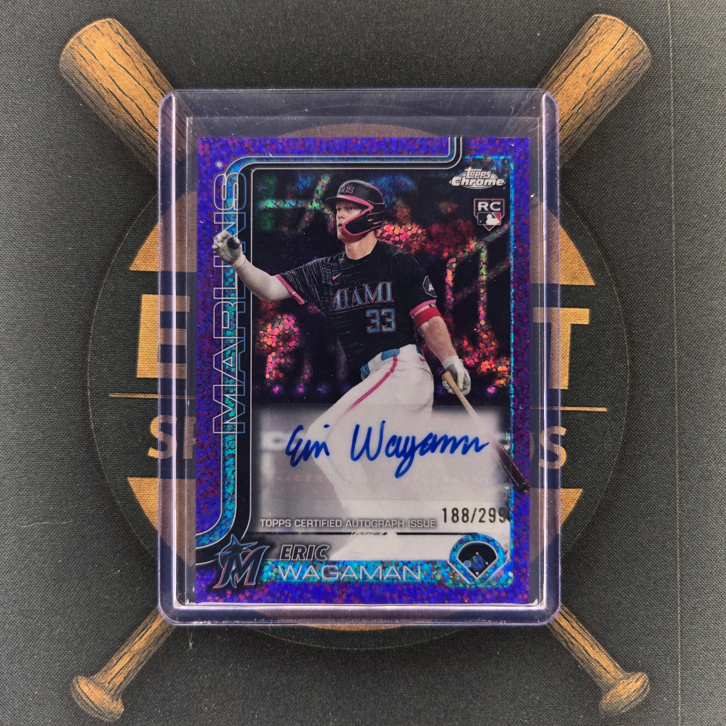 2025 Topps Chrome Update Eric Wagaman Purple Speckle Auto | The Break Room Cards™-1