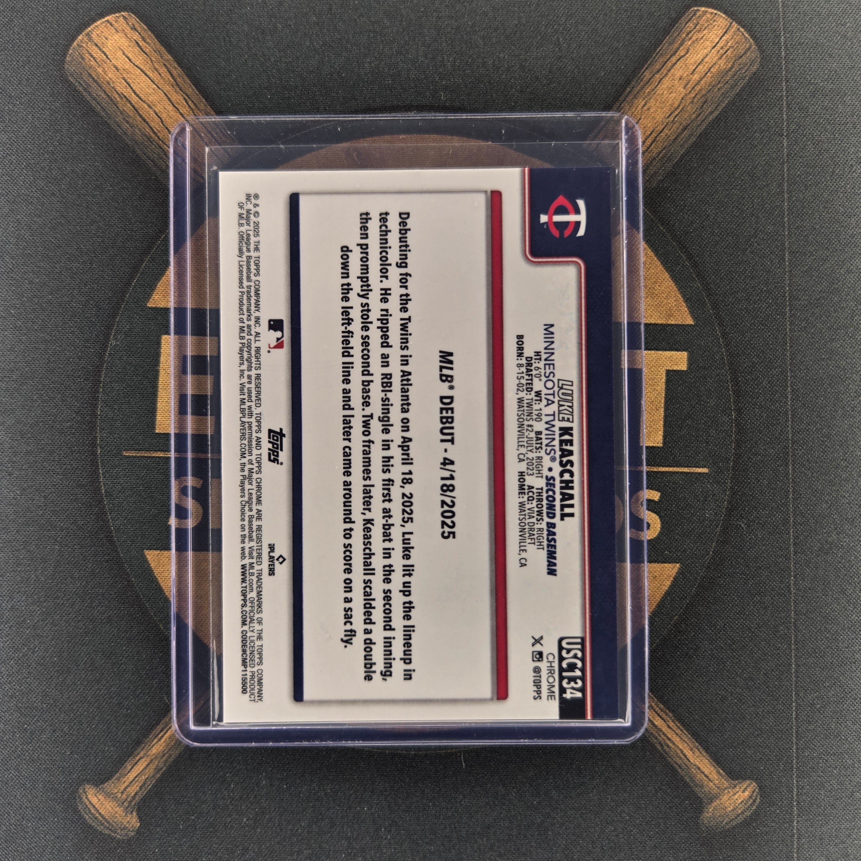 2025 Topps Chrome Update Luke Keaschall Gold Geometric | The Break Room Cards™-2
