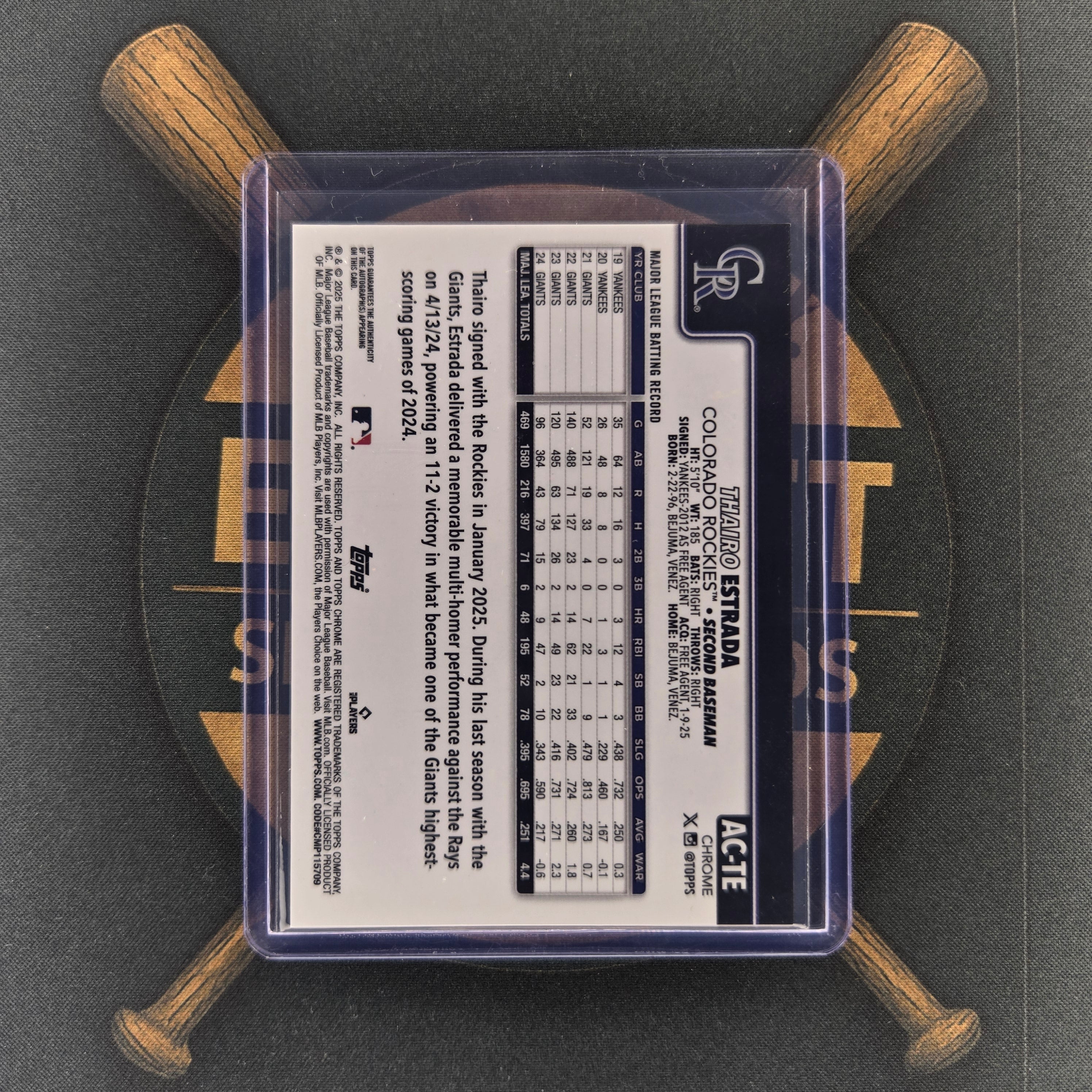 2025 Topps Chrome Update Thairo Estrada B&W Mini Diamond Auto | The Break Room Cards™-2