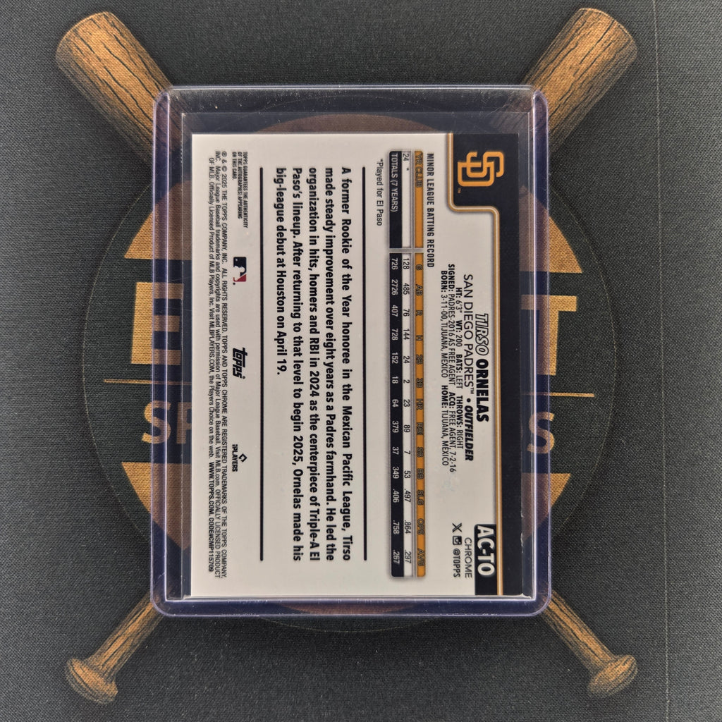2025 Topps Chrome Update Tirso Ornelas Purple Speckle Auto | The Break Room Cards™-2