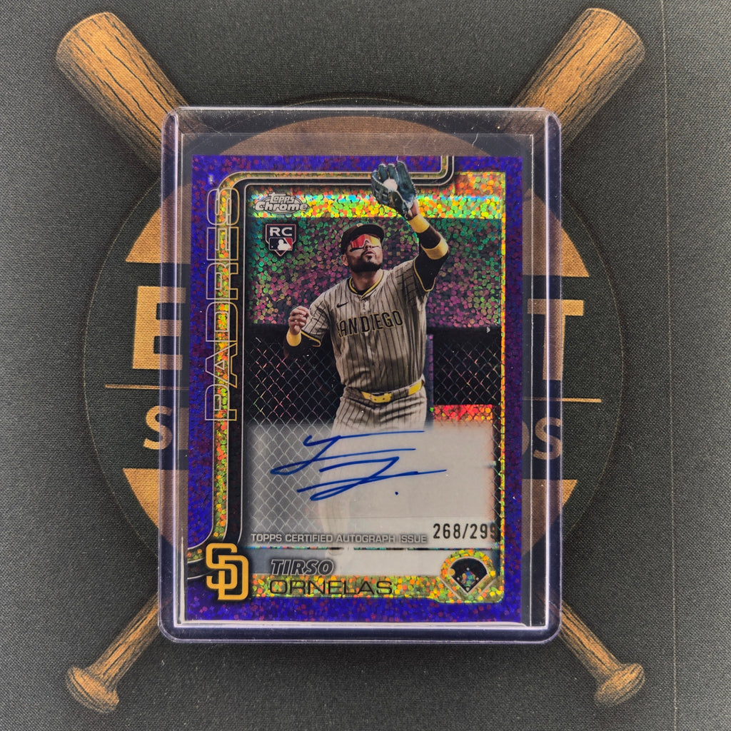 2025 Topps Chrome Update Tirso Ornelas Purple Speckle Auto | The Break Room Cards™-1