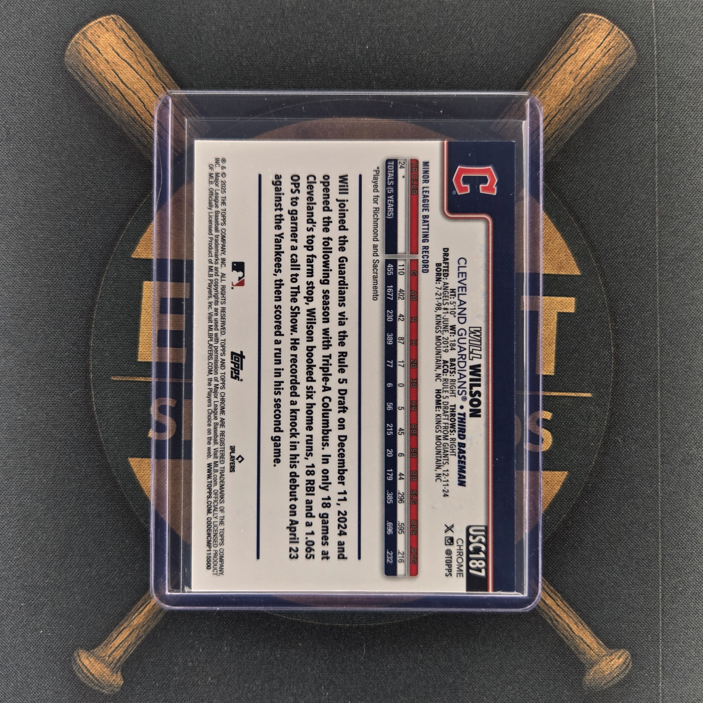 2025 Topps Chrome Update Will Wilson Purple