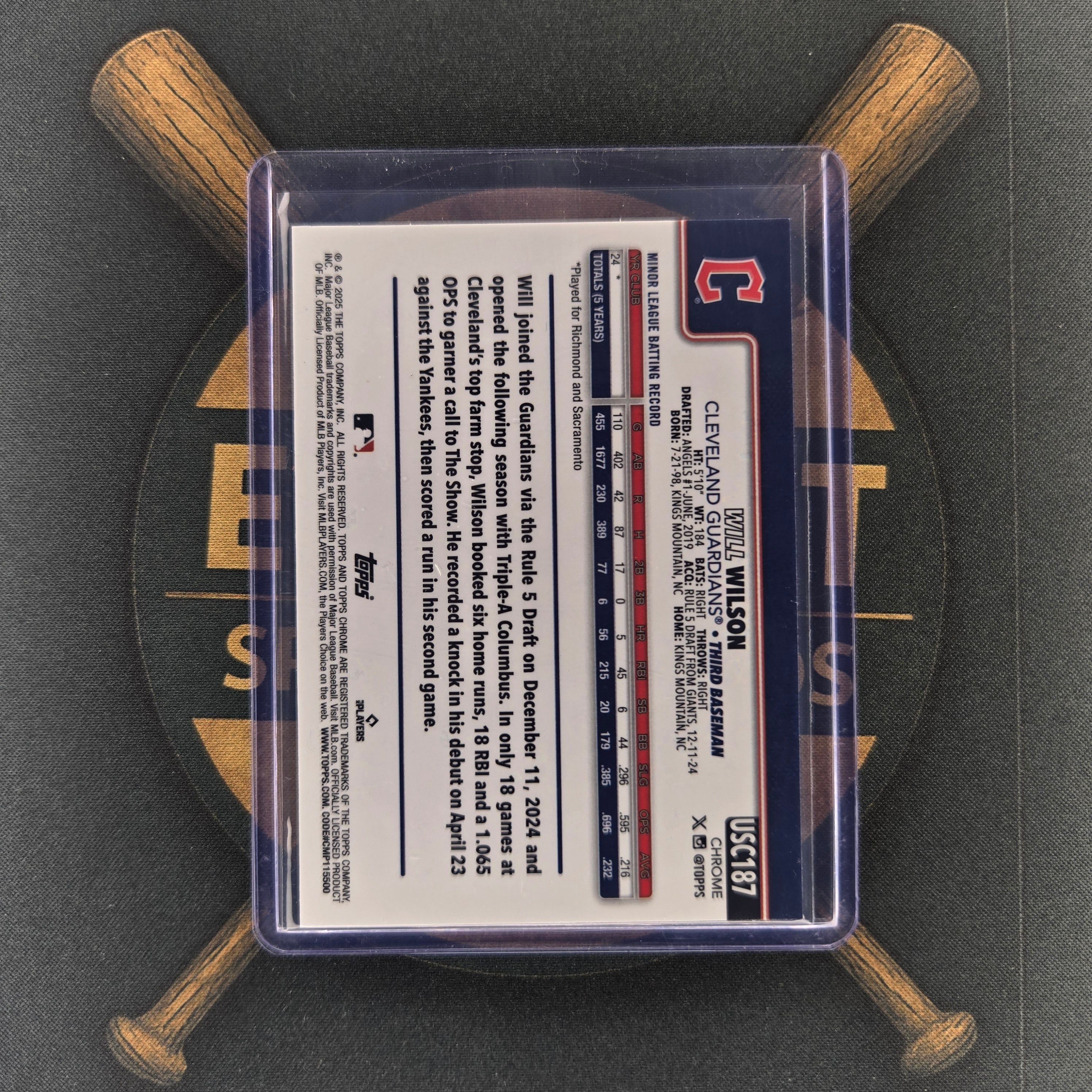 2025 Topps Chrome Update Will Wilson Purple