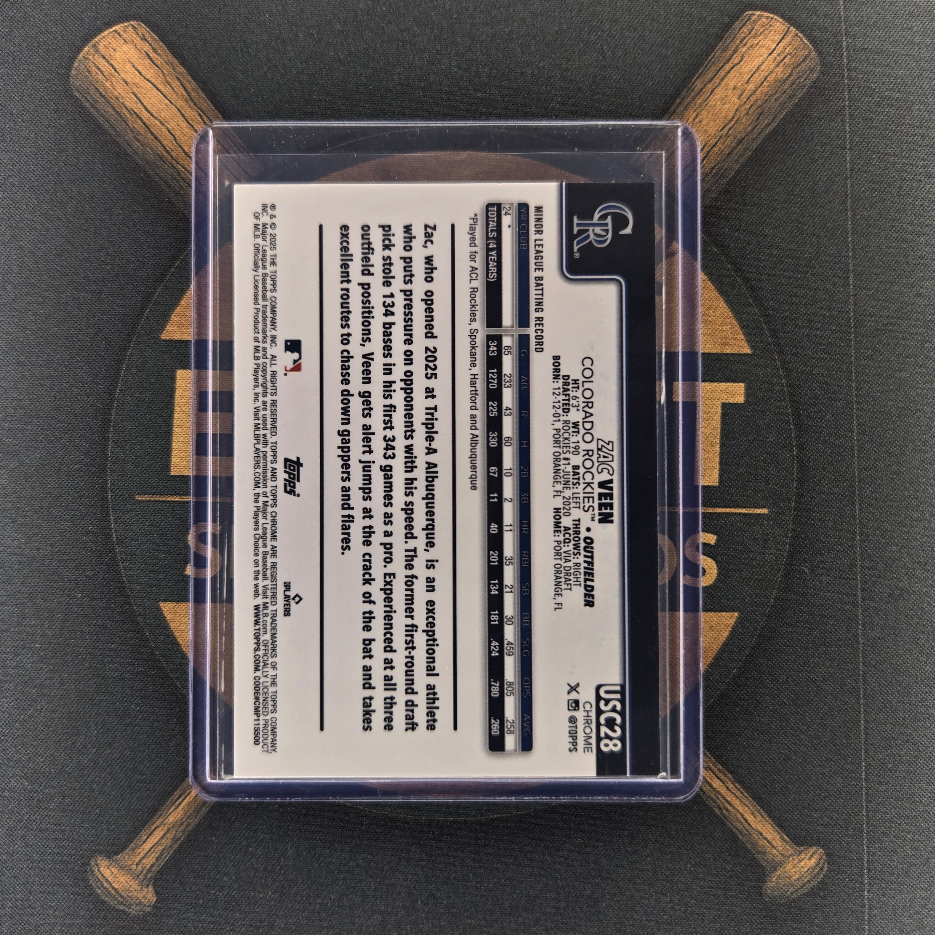 2025 Topps Chrome Update Zac Veen Green Wave | The Break Room Cards™-2