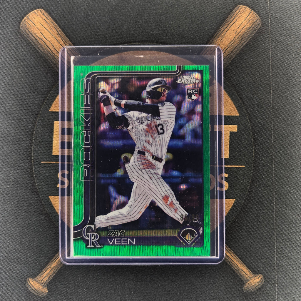 2025 Topps Chrome Update Zac Veen Green Wave | The Break Room Cards™-1