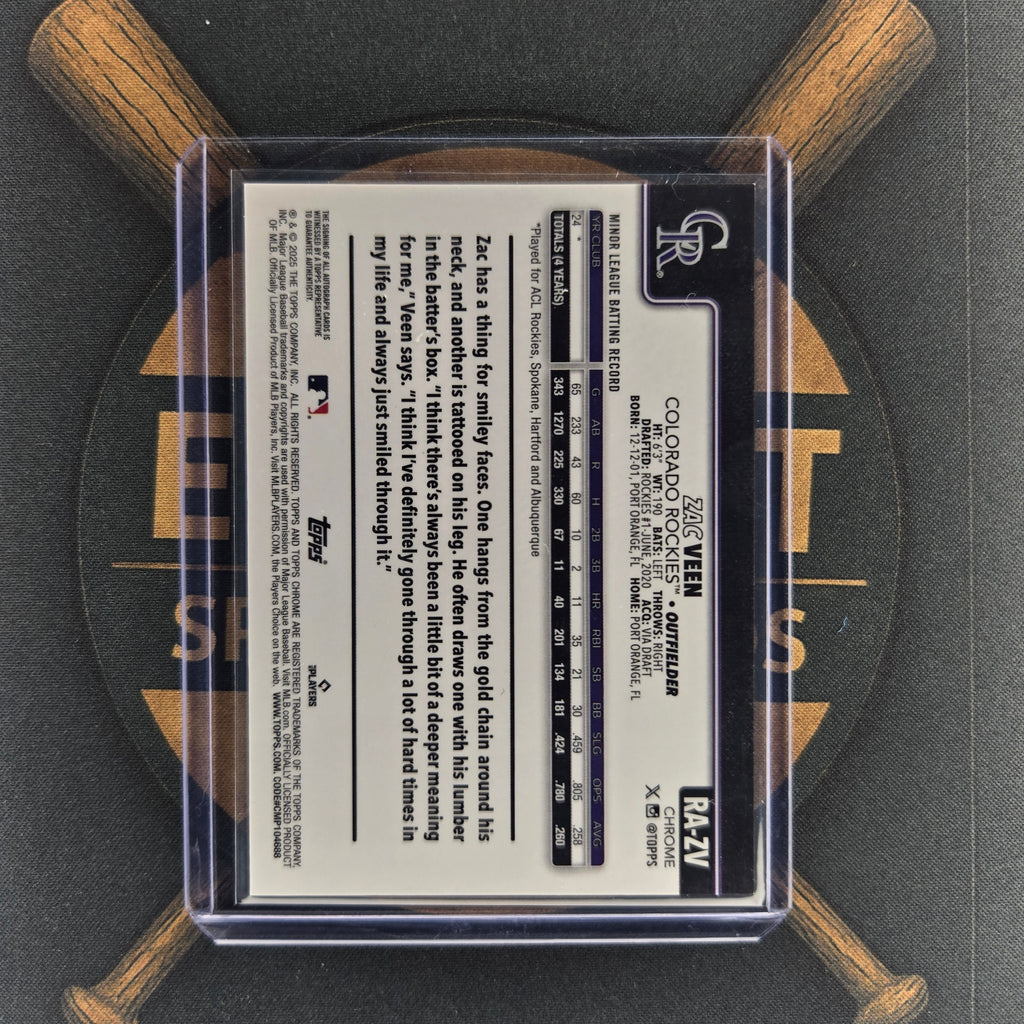 2025 Topps Chrome Update Zac Veen Purple Speckle Auto  |The Break Room Cards™-2