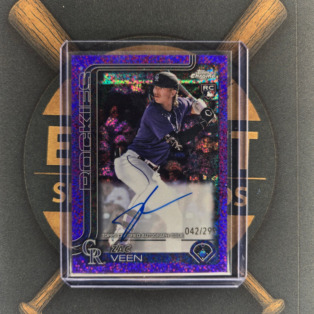 2025 Topps Chrome Update Zac Veen Purple Speckle Auto  |The Break Room Cards™-1