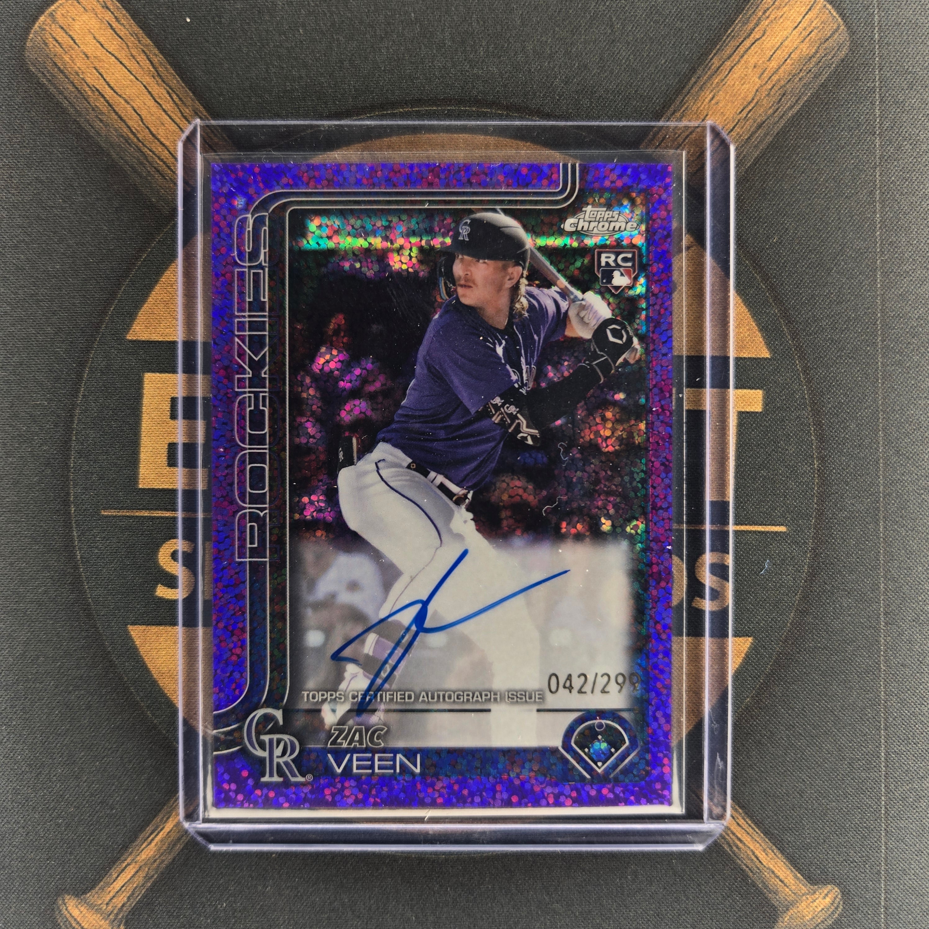 2025 Topps Chrome Update Zac Veen Purple Speckle Auto  |The Break Room Cards™-1