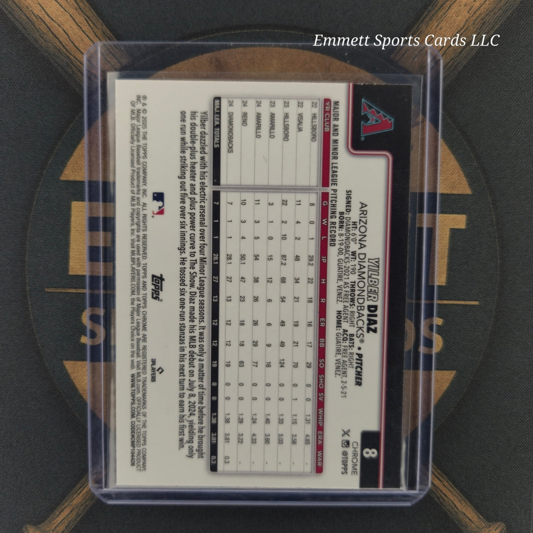 2025 Topps Chrome Yilber Diaz Blue Refractor /150 | The Break Room Cards-2