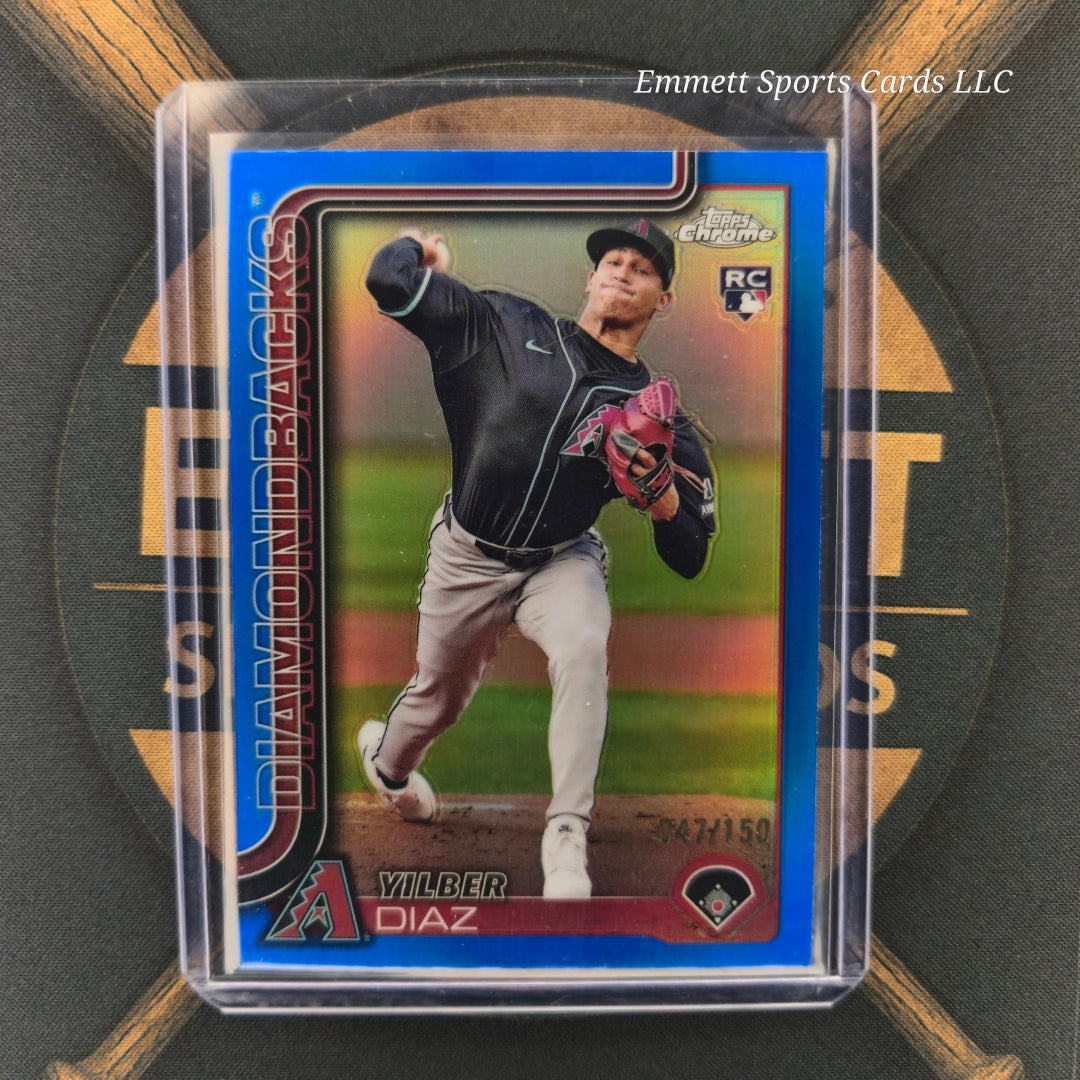 2025 Topps Chrome Yilber Diaz Blue Refractor /150 | The Break Room Cards-1