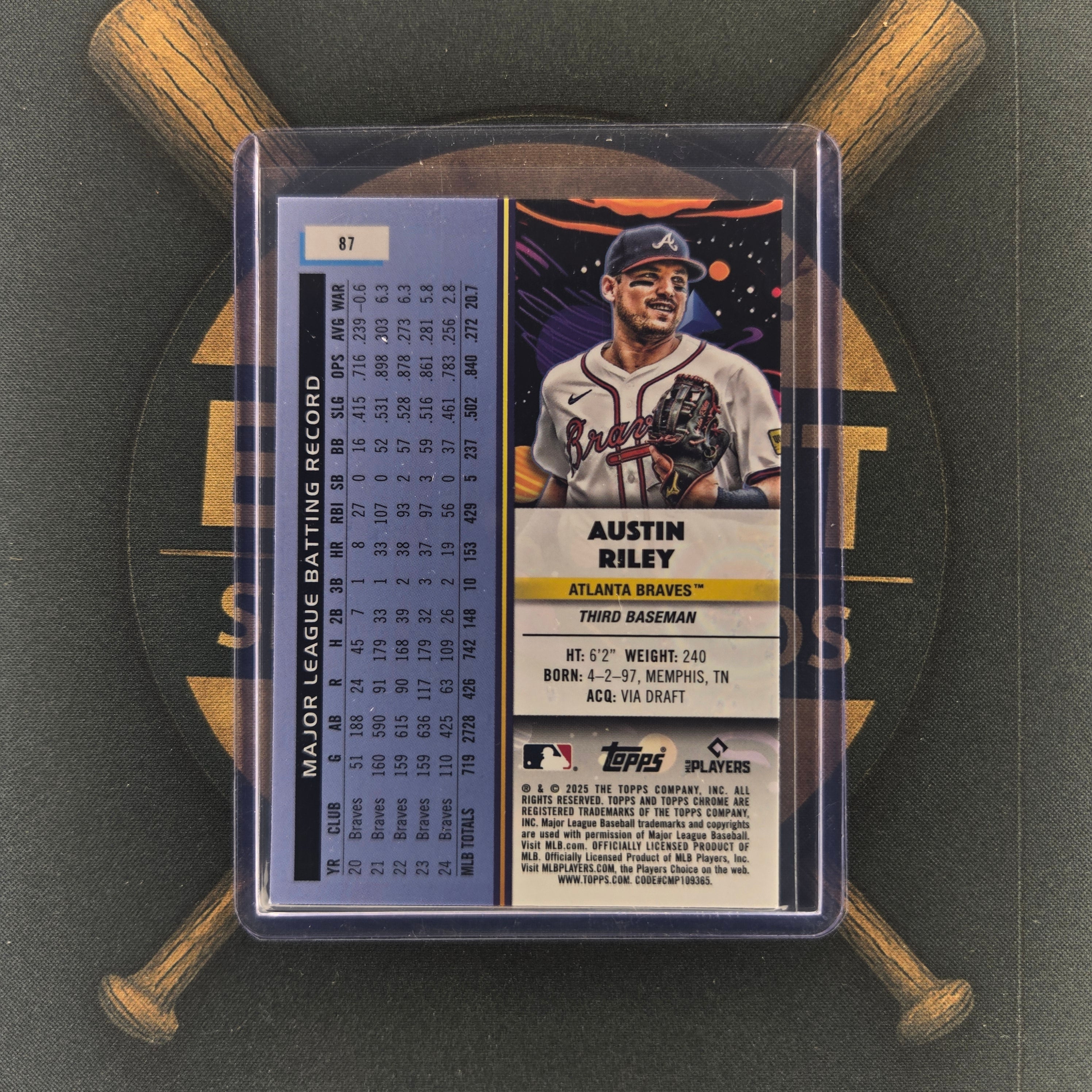 2025 Topps Cosmic Chrome Austin Riley Aqua Equinox | The Break Room Cards™-2
